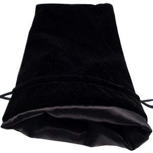 Velvet Dice Bag - Black w/Black Satin 6x8"