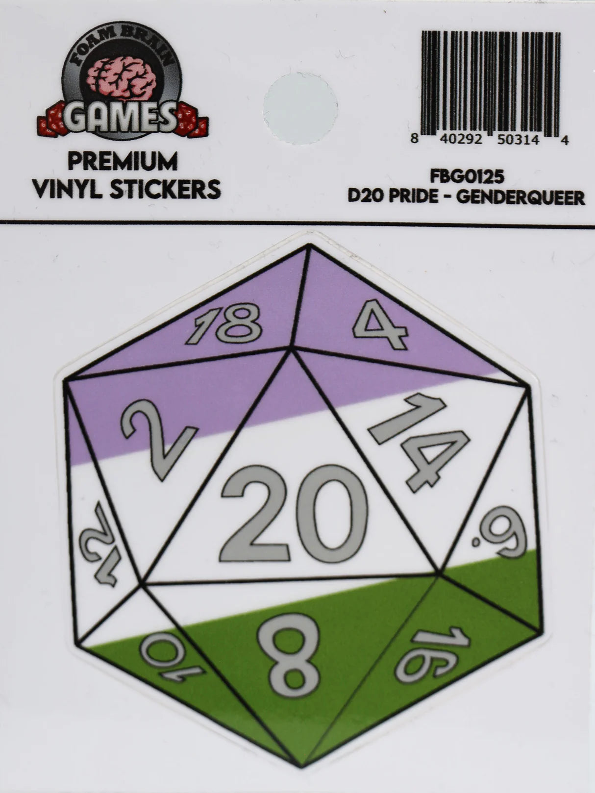 D20 Pride Sticker: Genderqueer