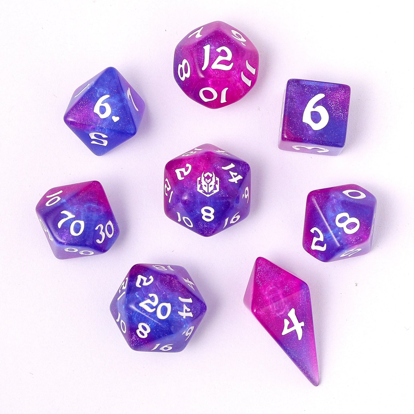 Wyrmforged Rollers Round Edge 8pc Dice set Fairy Farts