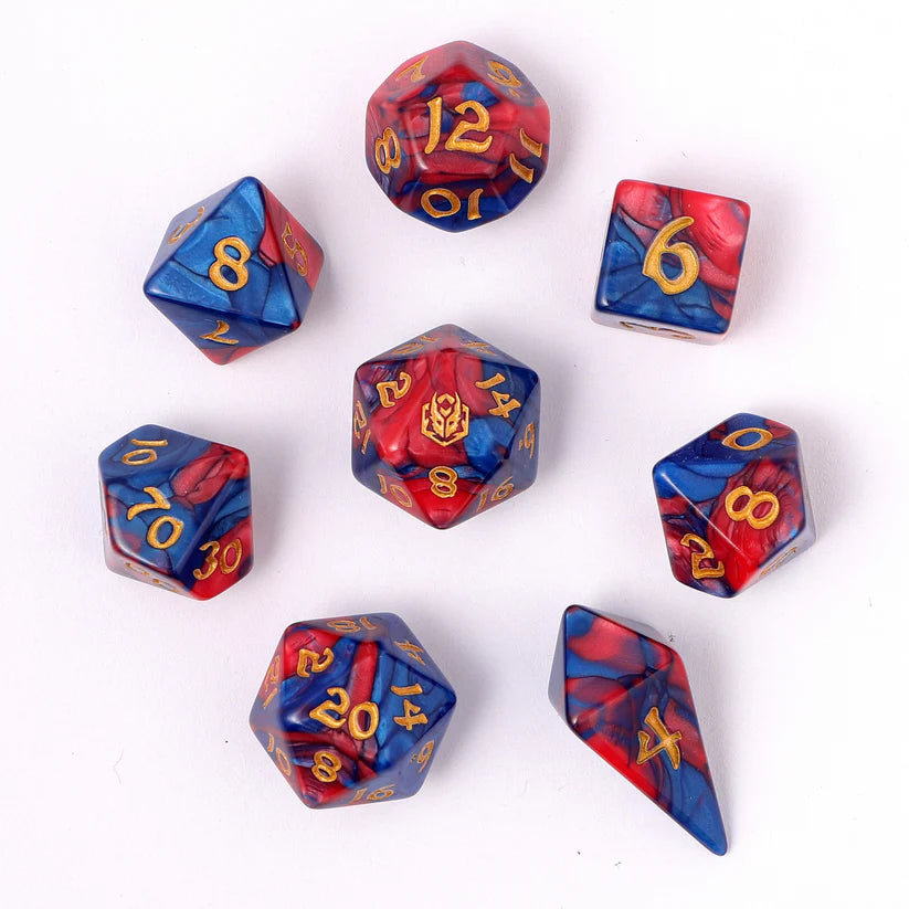 Wyrmforged Rollers Rpunded Edge 8pc Polyhedral Dice Set Stormcaller