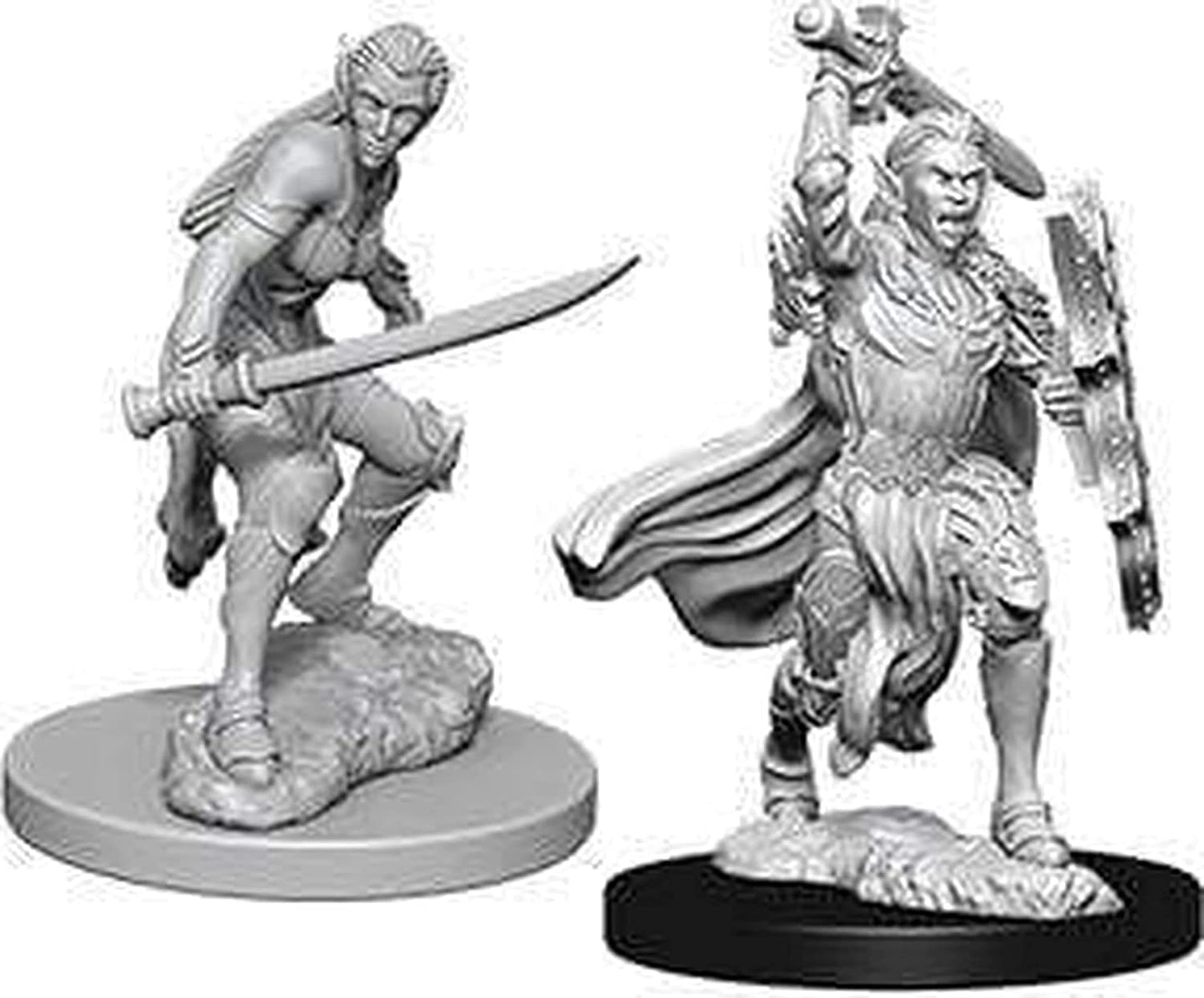 D&D Unpainted Female Elf Fighter Miniature