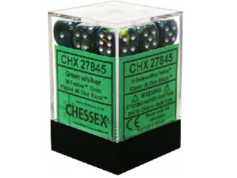 Festive 36D6 Green/Silver Cube