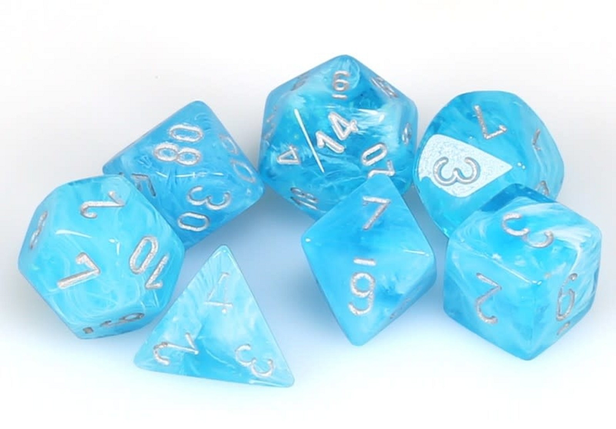 Luminary Mini Sky/Silver 7pc Dice Set