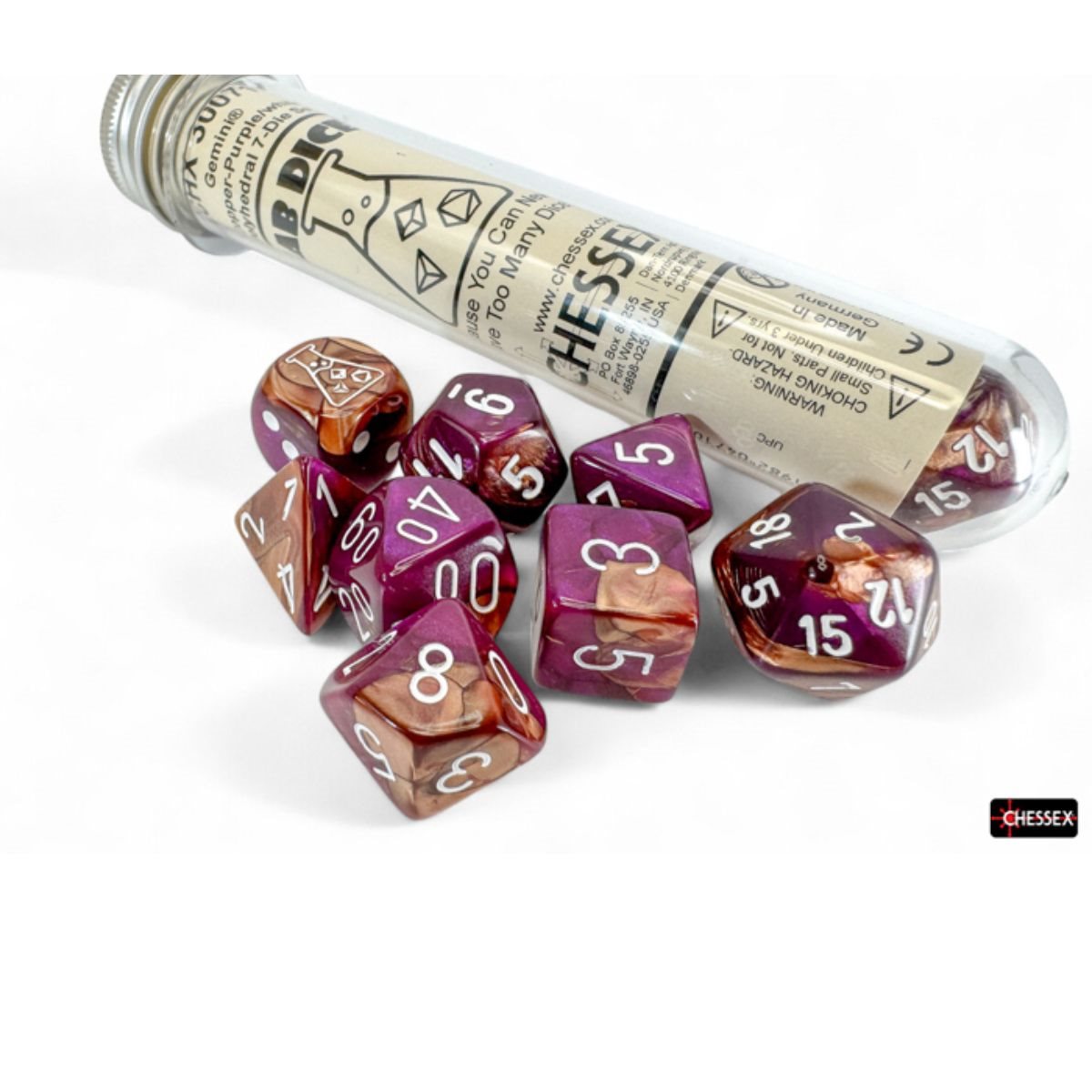 Lab Dice 9: Gemini Purple/White 8pc Set