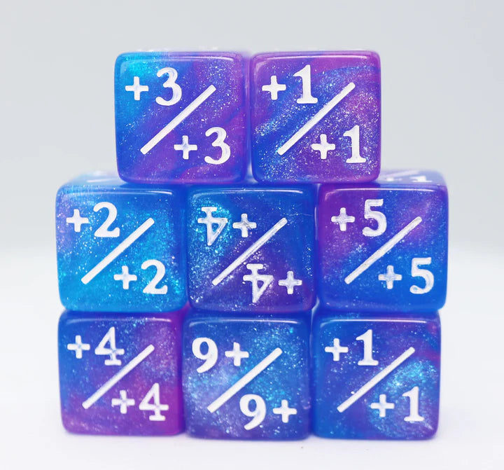 Counters for Magic: +1/+1 Blue & Purple Glitter