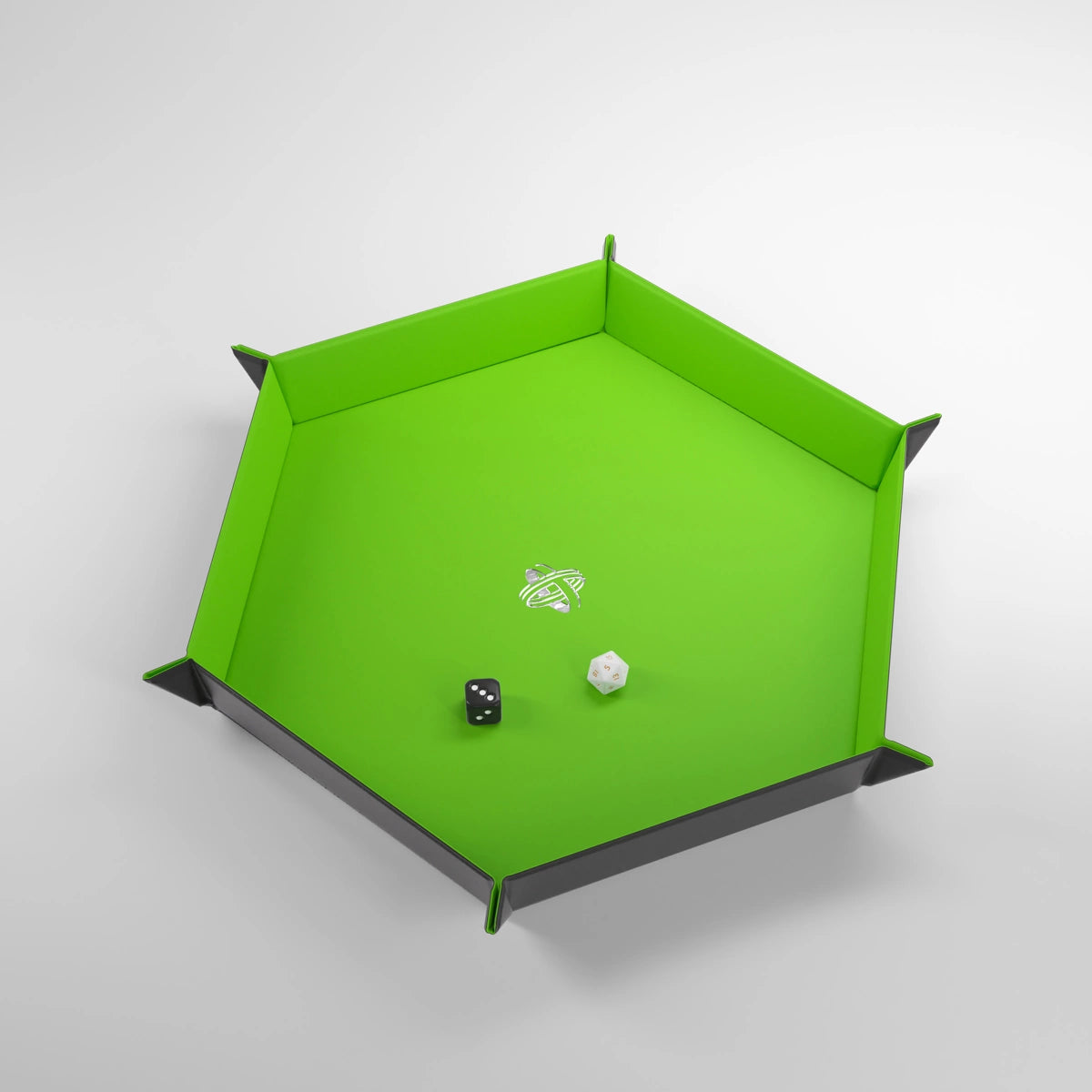Hexagonal Magnetic Dice Tray Black/Green