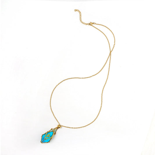 Mysticage Dice Chain Necklace with D4 w/Gold Chain