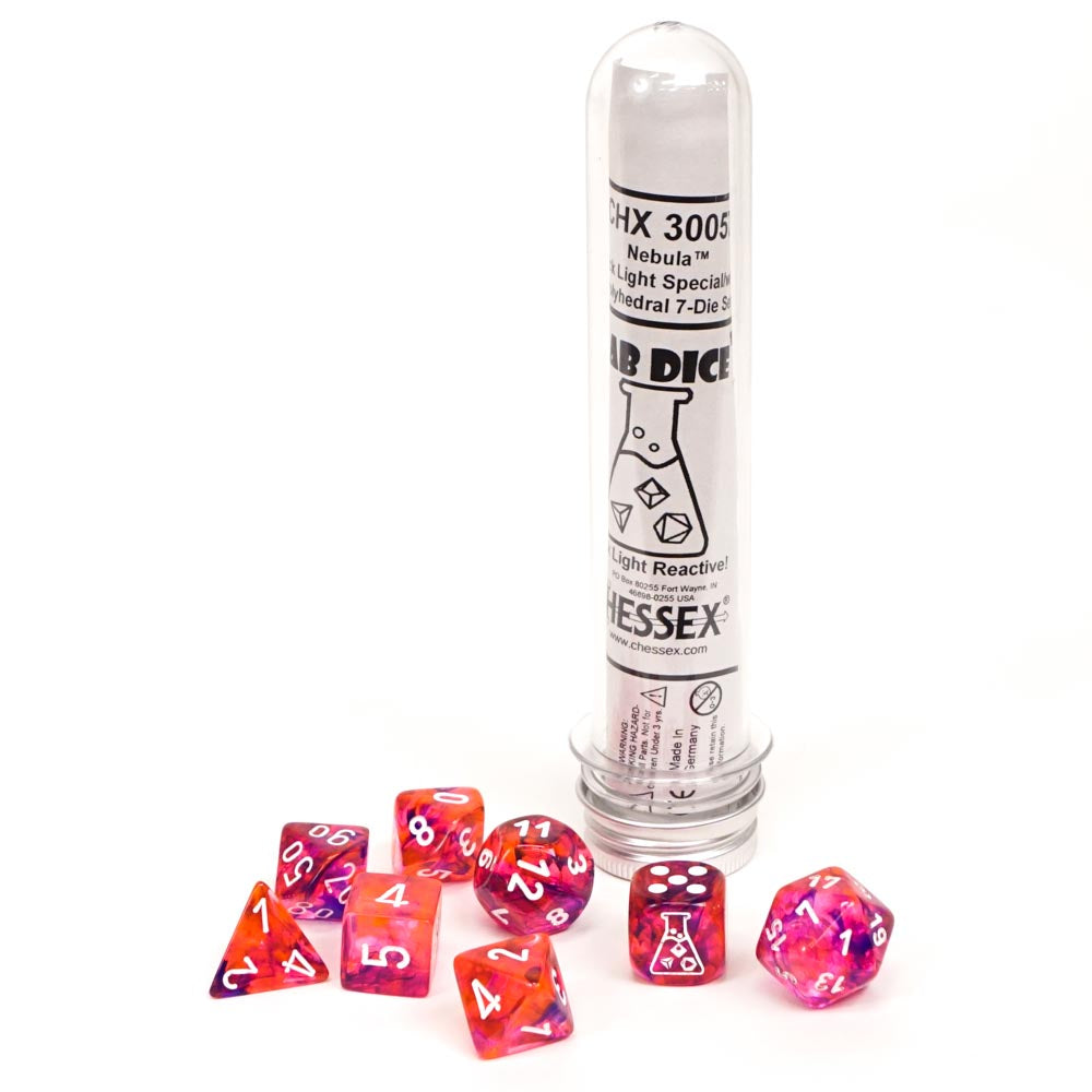 Lab Dice 6: Nebula Black Light Special/White 8pc Set