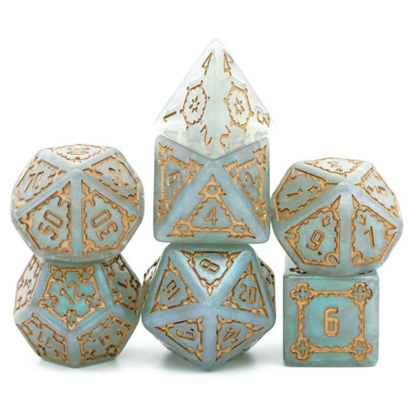 Huge Gray Castle Dice Set (7 Dice)