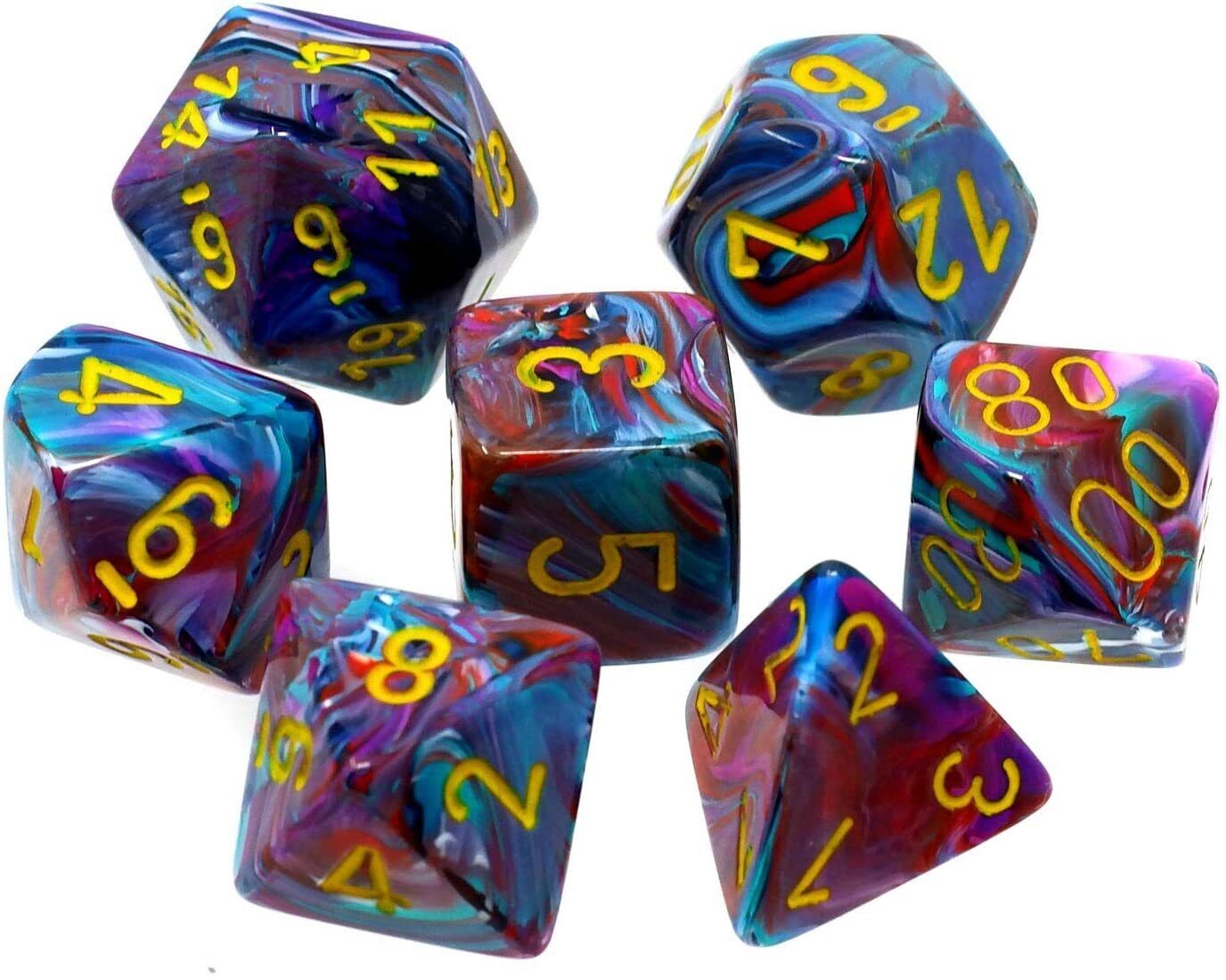 Festive Mosaic/Yellow 7pc Dice Set