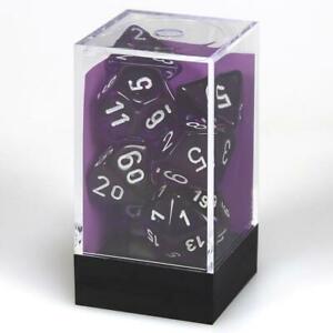 Dice Cube 7-Piece Translucent Purple with White